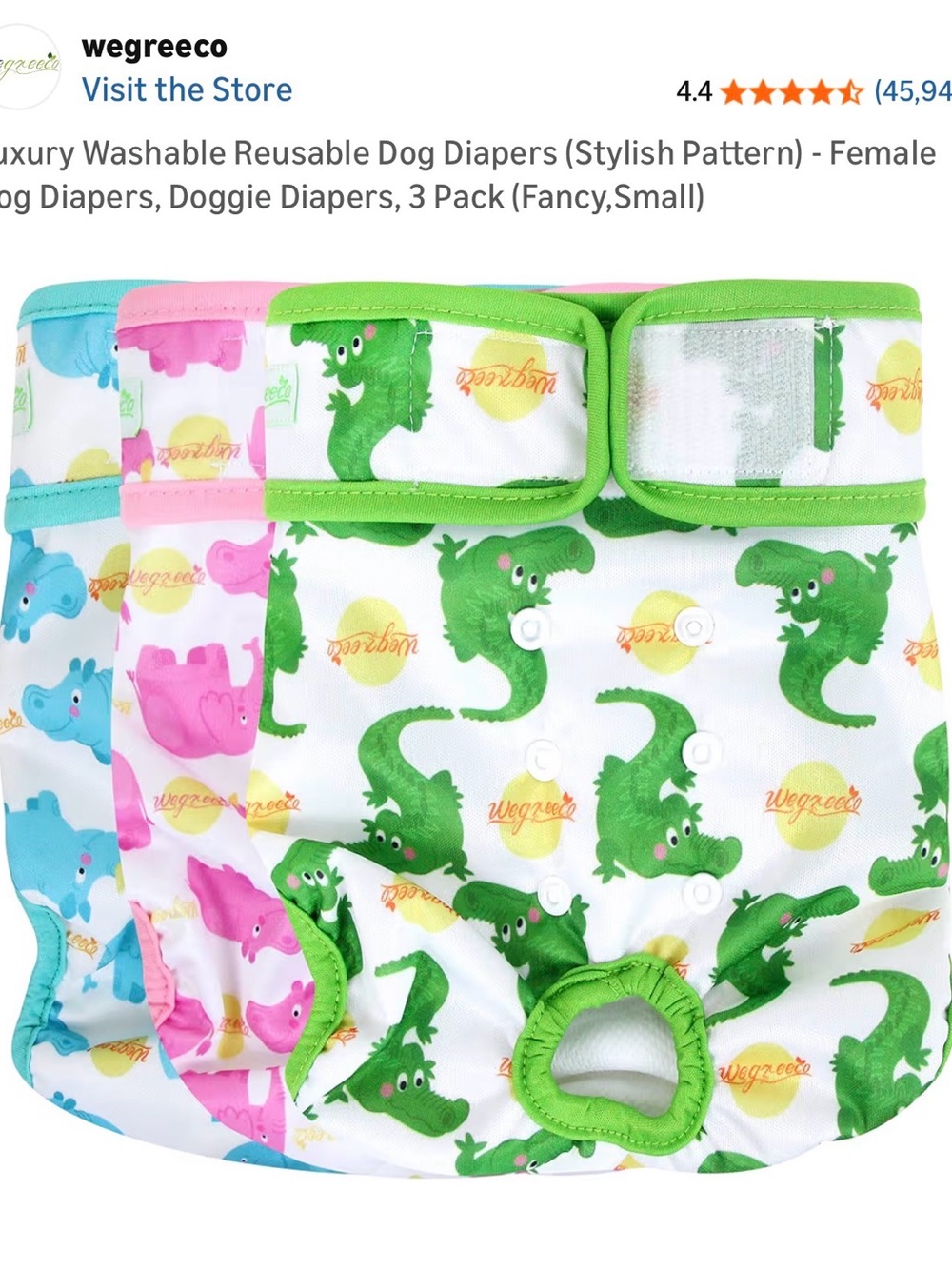 🌹 Dog Reusable Cloth Diaper Cover - Purple, Pink, Green Options size M - Picture 6 of 6